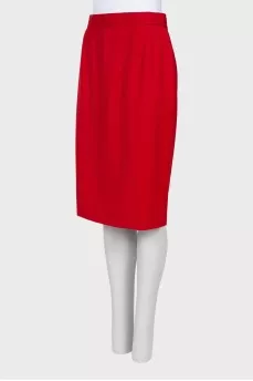 Wool straight skirt