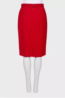 Wool straight skirt