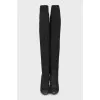 Embossed textile over the knee boots