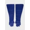 Blue leather gloves