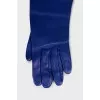 Blue leather gloves