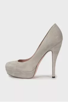 Gray suede shoes
