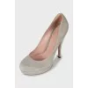Gray suede shoes