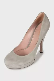 Gray suede shoes