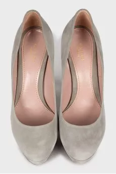 Gray suede shoes