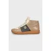 Mixed leather sneakers