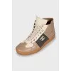 Mixed leather sneakers