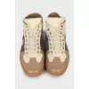 Mixed leather sneakers