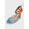 Leather sandals with appliqué