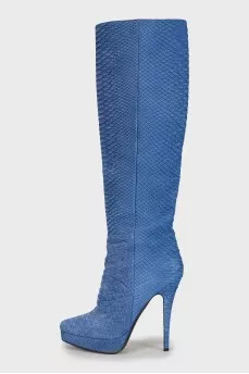Boots with embossed stilettos