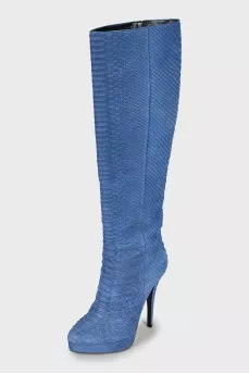 Boots with embossed stilettos