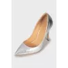 Silver leather shoes
