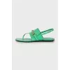 Lacquered low-soled sandals