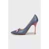 Two tone embossed shoes