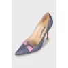 Two tone embossed shoes