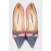 Two tone embossed shoes