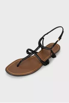 Black leather sandals