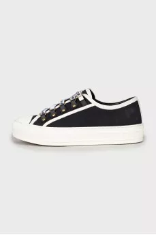 Black and white textile sneakers 