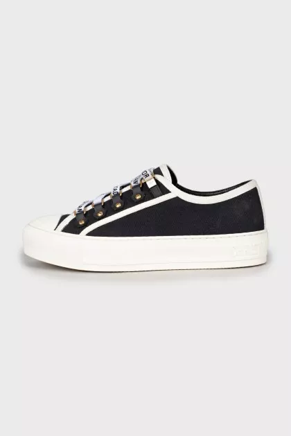 Black and white textile sneakers 