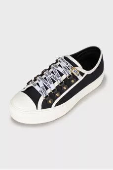 Black and white textile sneakers 