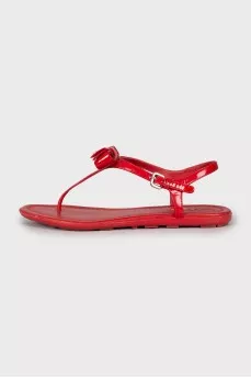 Leather sandals with bow