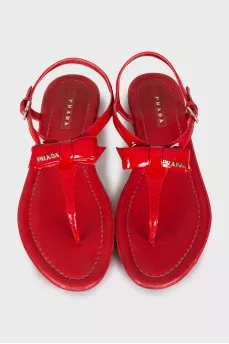 Leather sandals with bow