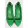 Green stiletto shoes 