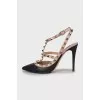 Rockstud leather shoes