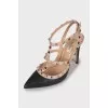 Rockstud leather shoes