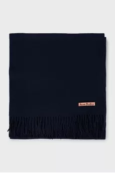 Navy blue wool scarf