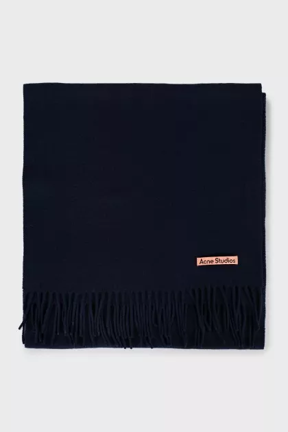 Navy blue wool scarf