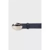Navy blue leather belt