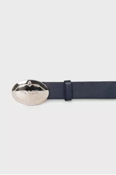 Navy blue leather belt