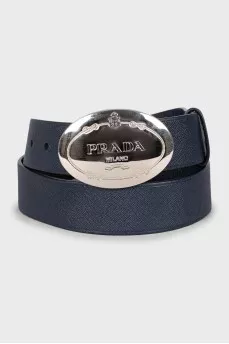 Navy blue leather belt