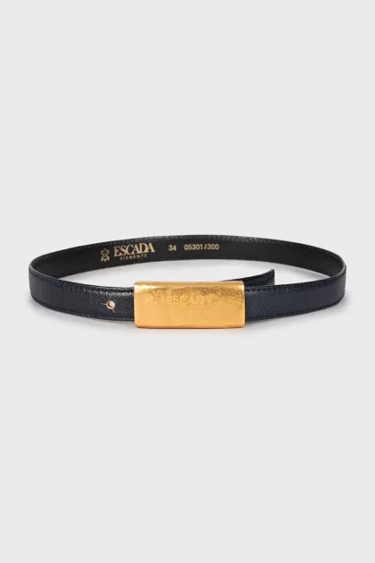 Dark blue belt with golden buckle