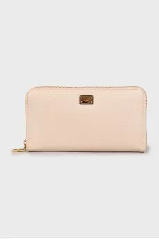 Beige leather wallet