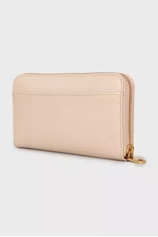 Beige leather wallet