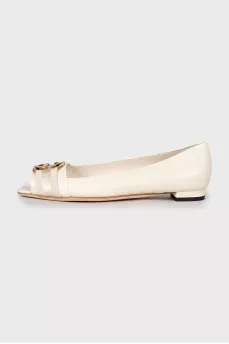 Ballerinas with golden logo