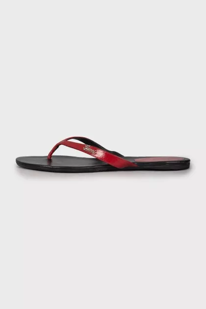 Red flip flops