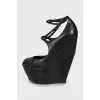 Black wedge shoes