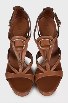 Brown high heel sandals