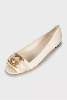Embossed leather flats
