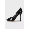 Patent leather stiletto heeled shoes 