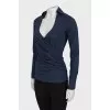 Blue blouse with drape