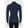 Blue blouse with drape