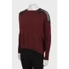 Burgundy sweater with lace