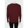 Burgundy sweater with lace