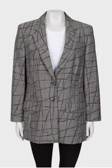 Gray plaid blazer