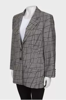 Gray plaid blazer