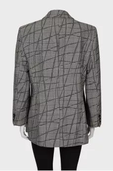 Gray plaid blazer